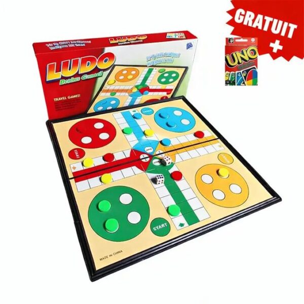 Jeu de société de voyage pliable magnétique Ludo + Carte Uno Gratuit