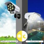 Projecteur LED solaire en forme de caméra avec détecteur de mouvement + télécommande.