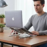 Support pliable pour ordinateur Portable Mac et PC, en Aluminium, Support Antidérapant – Image 2