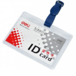 lot de cinq porte badges DELI avec pinces brelettes 90×54mm